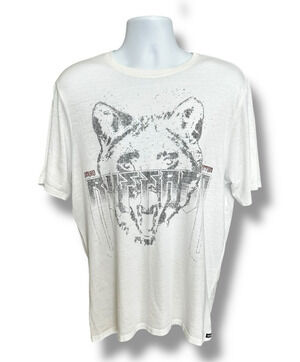 Buffalo David Bitton White Short Sleeve Bear Graphic T-shirt Tamisa Size Large